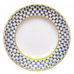 LOMONOSOV IMPERIAL PORCELAIN DINNER PLATE COBALT NET 24 Cm