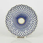 Lomonosov Imperial Porcelain Cookie Pastry Dish Cobalt Net Tulip