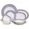 Lomonosov Imperial Porcelain Dinner Set Cobalt Net 24 Items