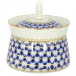 Lomonosov Imperial Porcelain Dressing Bowl Cobalt Net