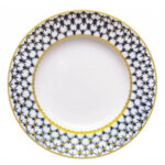 LOMONOSOV IMPERIAL PORCELAIN DINNER PLATE COBALT NET 20 Cm