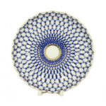 Lomonosov Imperial Porcelain Cookie Pastry Dish Cobalt Net Tulip