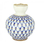 Lomonosov Imperial Porcelain Flower Vase Cobalt Net Tulip 11.8 Cm