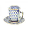 Lomonosov Imperial Porcelain Covered Steep Mug And Saucer Cobalt Net 380 Ml
