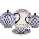 Tea Set Tulip Cobalt Net (Dessert) 6/20