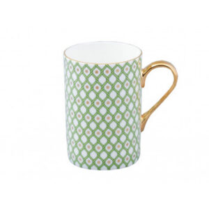 Lomonosov Imperial Bone China Porcelain Coffee Mug Idyll Green Lime  400 Ml