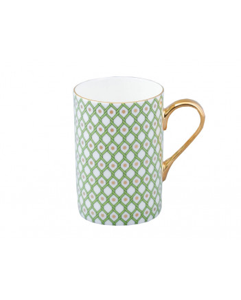 Lomonosov Imperial Bone China Porcelain Coffee Mug Idyll Green Lime V.1 400 Ml