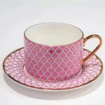 Lomonosov Imperial Bone China Porcelain Teacup And Saucer Idyll Pink  250ml