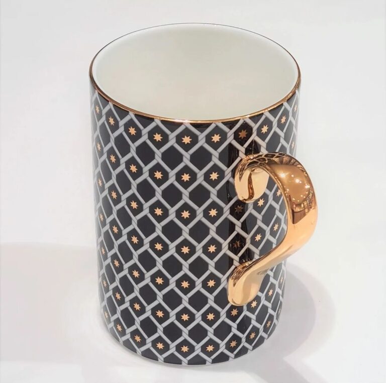 LOMONOSOV IMPERIAL BONE CHINA PORCELAIN TEACUP AND SAUCER IDYLL BLACK NERO 250ML