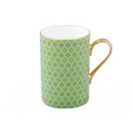 Lomonosov Imperial Bone China Porcelain Coffee Mug Idyll Green Lime  400 Ml