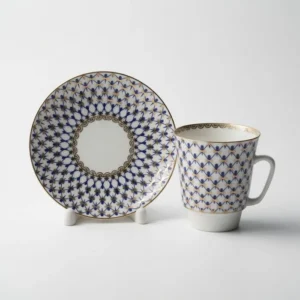 Lomonosov Imperial Bone China Porcelain Espresso Cup May Cobalt Net 165 Ml