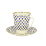 Lomonosov Imperial Bone China Porcelain Espresso Cup May Cobalt Net 165 Ml