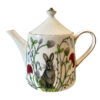 Lomonosov Imperial Bone China Porcelain Teapot Rabbit Alice Garden 900 Ml