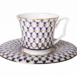 Lomonosov Imperial Bone China Porcelain Cup Yulia Cobalt Net 210 Ml