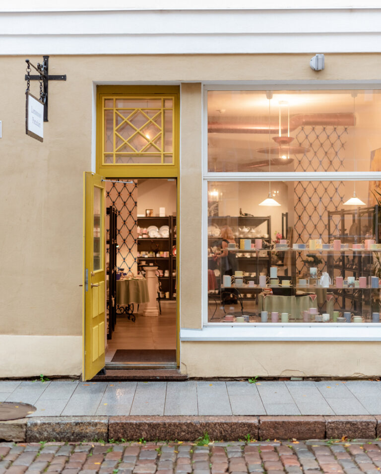 Lomonosov Porcelain Shop - from outside window cups