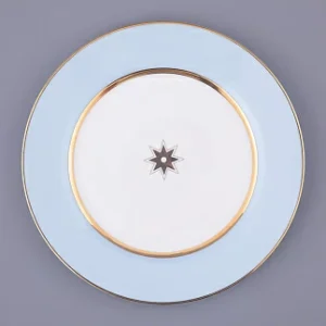 Lomonosov Imperial Porcelain Dinner Plate Azure Blue 20 Cm