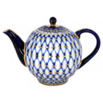 Lomonosov Imperial Porcelain Teapot Tulip Cobalt Net 600 Ml