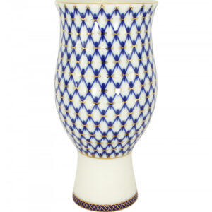 Lomonosov Imperial Porcelain Flower Vase Cobalt Net Flower 23 Cm