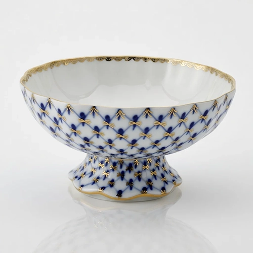 Lomonosov Imperial Porcelain Candy Vase Tulip Cobalt Net