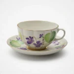 Lomonosov Imperial Porcelain Teacup And Saucer Tulip Forest Violets 250 Ml