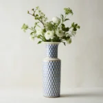 Lomonosov Imperial Porcelain Flower Vase Cobalt Net Round 27 Cm