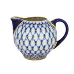 Lomonosov Imperial Porcelain Creamer Milk Jar Tulip Cobalt Net 350 ml