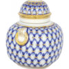 Lomonosov Imperial Porcelain Tea Caddy Cobalt Net