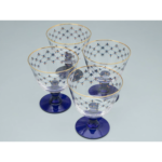 Lomonosov Imperial Glass ICE CREAM Vase Bowl COBALT NET SET 4 PC 380 ML