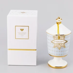 LOMONOSOV IMPERIAL BONE CHINA PORCELAIN CANDLE HOLDER AZURE + AROMA CANDLE