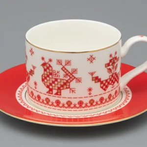 Lomonosov Porcelain Cup and saucer  Cockerel-combs 250 ml