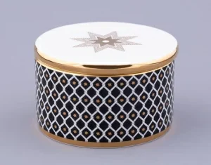 Lomonosov Imperial Bone China Porcelain Treasure Jewelry Box NERO