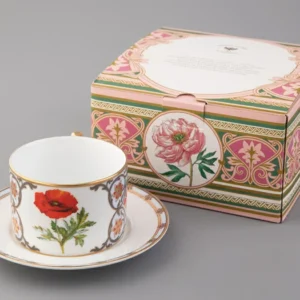 Lomonosov Porcelain Gift Set teacup with saucer Poppy, 250ml