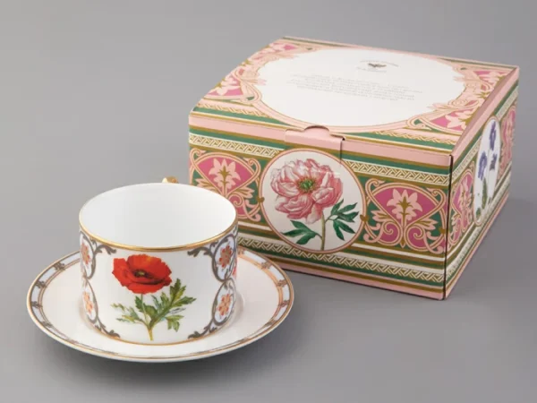 Lomonosov Porcelain Gift Set teacup with saucer Poppy, 250ml