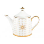 Lomonosov Imperial Bone China Porcelain Teapot AZURE GOLD 900 ml