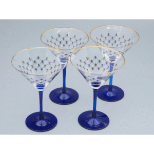 LOMONOSOV IMPERIAL GLASS MARTINI COBALT NET SET 4 PC 150 ML