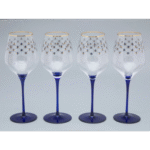LOMONOSOV IMPERIAL GLASS WINE COBALT NET SET 4 PC 380 ML