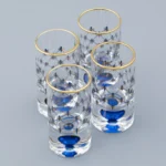 LOMONOSOV IMPERIAL GLASS SHOT COBALT NET SET 4 PC 30 ML