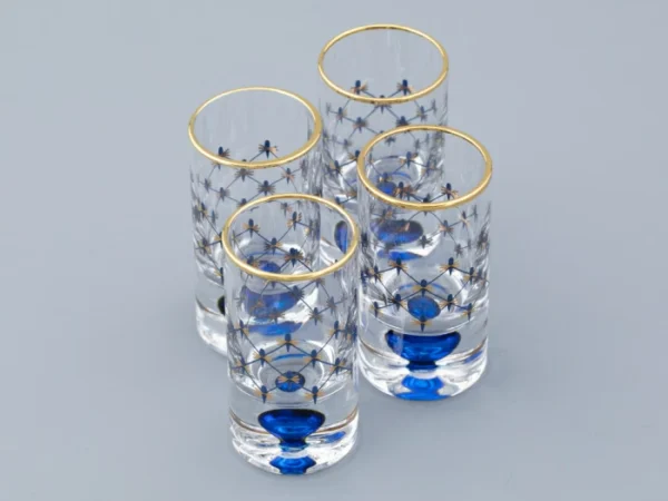 LOMONOSOV IMPERIAL GLASS SHOT COBALT NET SET 4 PC 30 ML