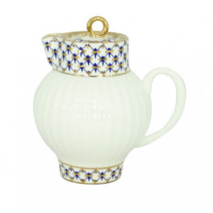 LOMONOSOV IMPERIAL PORCELAIN CREAMER MILK JAR WAVE COBALT NET 270 ml