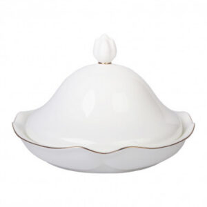 LOMONOSOV IMPERIAL PORCELAIN BUTTER HOLDER DISH NATASHA GOLDEN EDGE