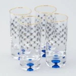 LOMONOSOV IMPERIAL GLASS WATER COBALT NET SET 4 PC 300 ML