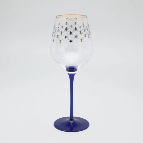 LOMONOSOV IMPERIAL GLASS WINE COBALT NET SET 4 PC 380 ML