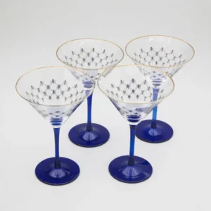 LOMONOSOV IMPERIAL GLASS MARTINI COBALT NET SET 4 PC 150 ML