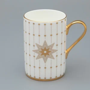 Lomonosov Imperial Bone China Porcelain Coffee Mug Idyll Azure Gold 400 Ml