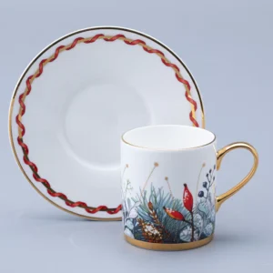 LOMONOSOV IMPERIAL BONE CHINA PORCELAIN COFFEE CUP AND SAUCER IDYLL KALENDA 115 Ml