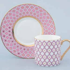 Lomonosov Imperial Bone China Porcelain Coffee Cup And Saucer Idyll Pink  115 Ml