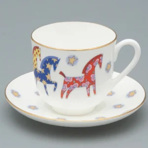 Coffee cup and saucer, Lily of the Valley design, Year of the Horse 165ml