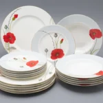 Lomonosov Porcelain  Dinner set  Poppy  for 6 persons
