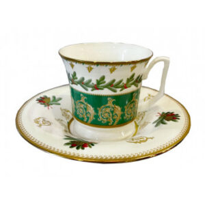 LOMONOSOV IMPERIAL BONE CHINA PORCELAIN TEA CUP YULIA FIR BRANCHES 230 ml