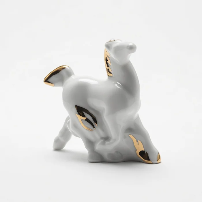 Lomonosov Porcelain Sculpture of the Horse (zodiac sign) in gold